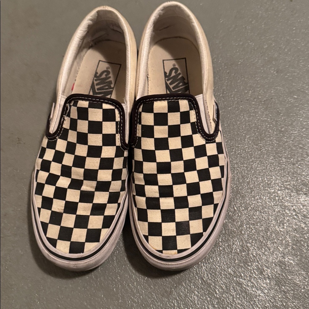 Vans Black and White Checkerboard Slip-Ons